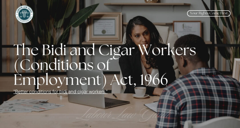 The Bidi and Cigar Workers (Conditions of Employment) Act, 1966 (Section Wise)